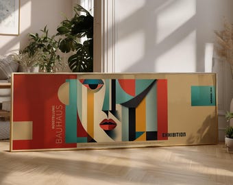 Mid Century Modern Bauhaus Wall Art: Abstract Geometric Poster