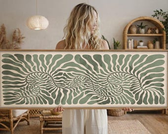Sage Green Boho Wall Prints | Bohemian Wall Art | Neutral Geometric Abstract Poster