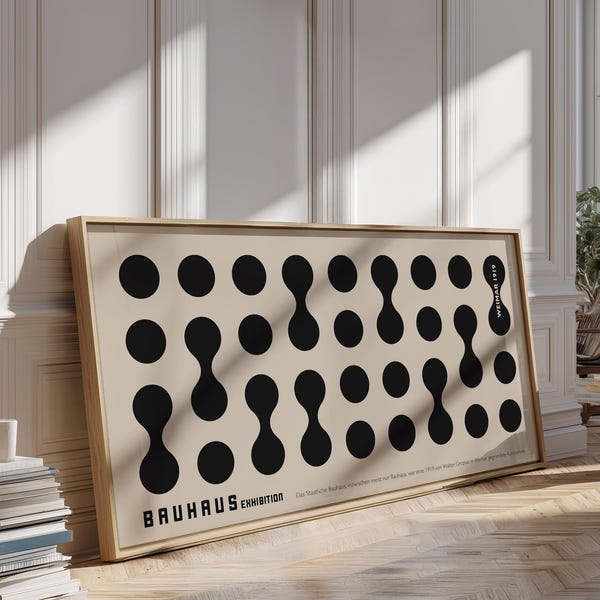Mid Century Modern Bauhaus Art, Large Horizontal Print, Panoramic Long Narrow Poster