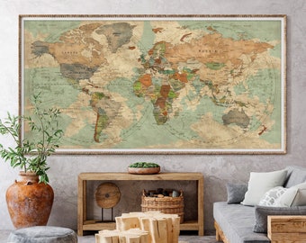 Home Decor Modern, World Map, Large Wall Art, Living Room Bedroom Wall Decor Poster, World Map Wall Art, Housewarming Gift for The Home -F02