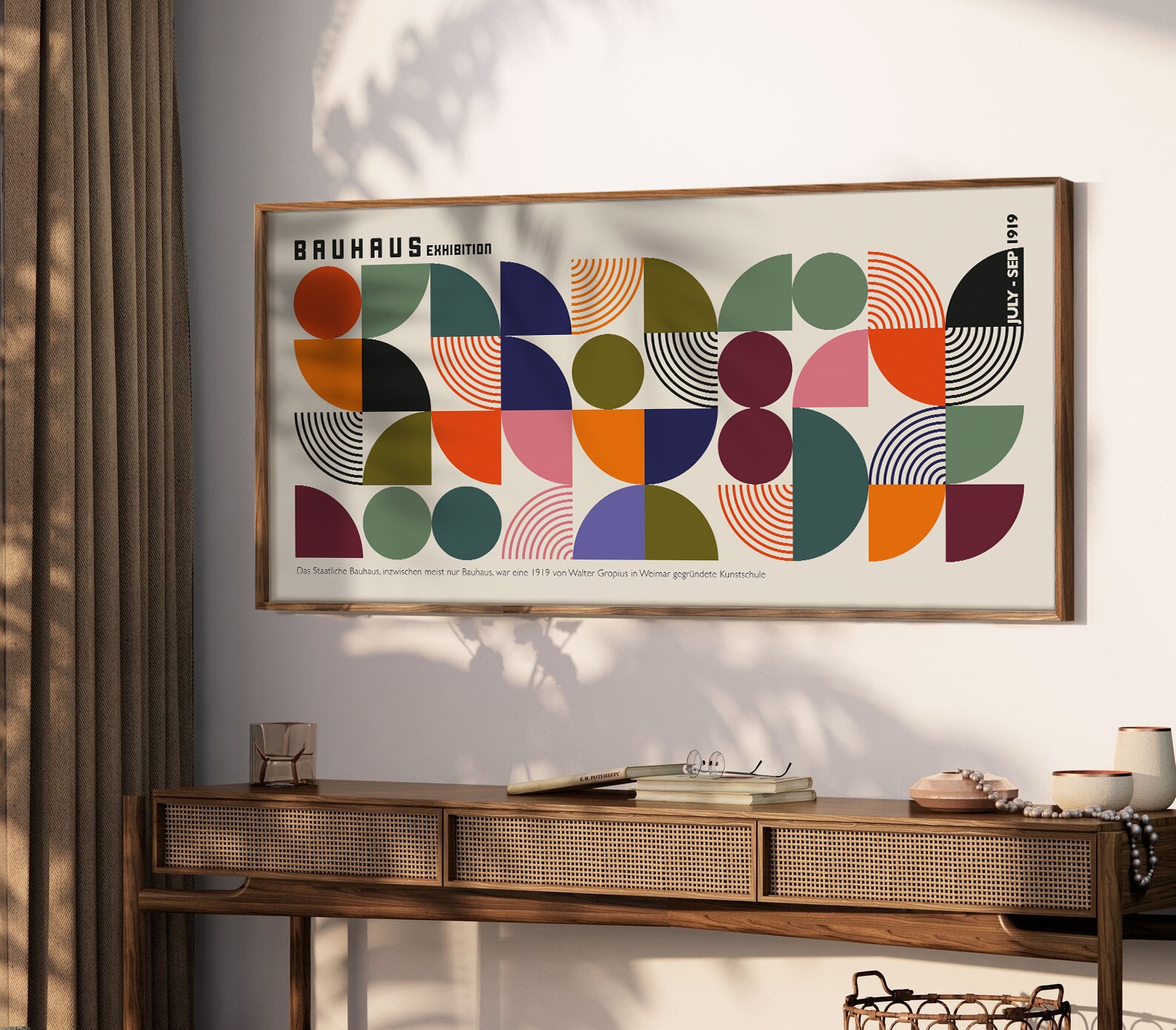 Bauhaus Exhibition Poster: Mid-century Modern Geometric Wall Art
