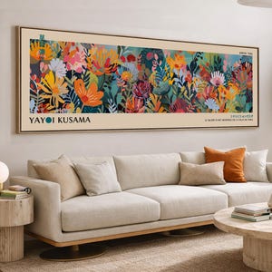 Wabi Sabi Kusama-affisch: Panoramautsikt över japansk abstrakt väggkonst bild 1