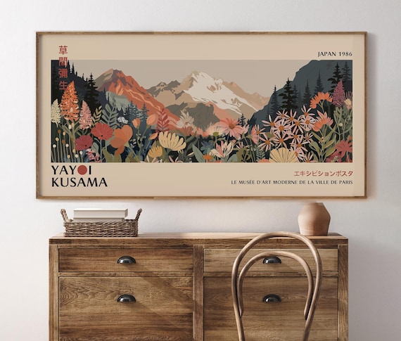 Yayoi Kusama Japanese Floral Landscape Art Print – Modern Wall Poster