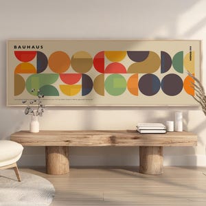 Bauhaus-utställningsaffisch: Geometrisk väggkonsttryck från mitten av århundradet