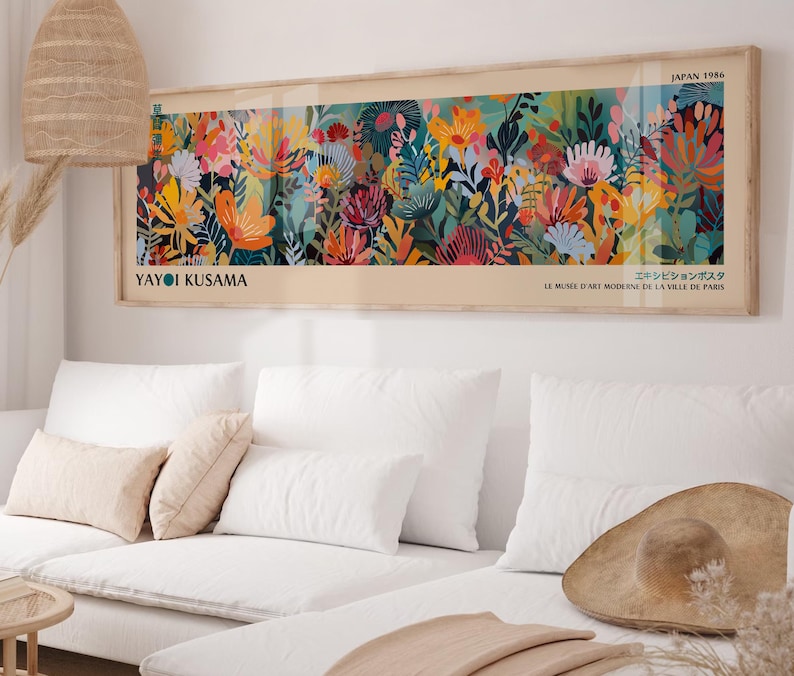 Wabi Sabi Kusama Poster, Japanese Abstract Floral Wall Art