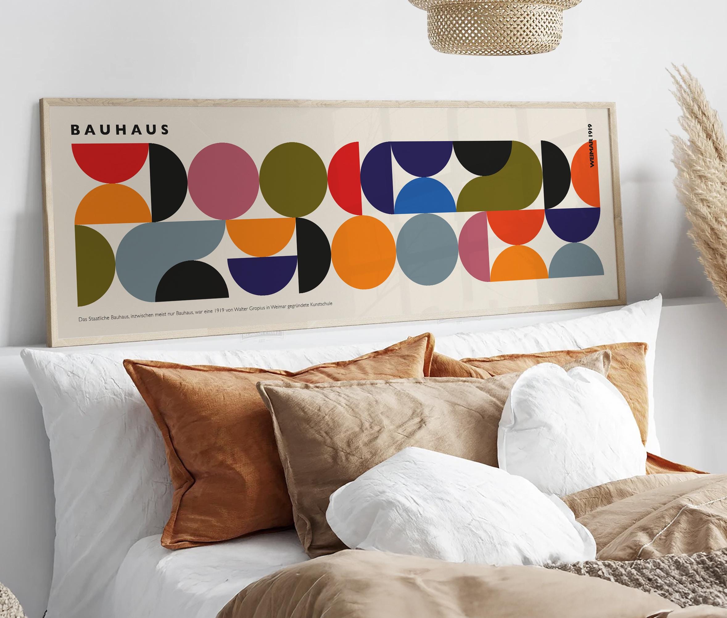 Bauhaus Geometric Poster: Mid Century Modern Panoramic Wall Art - Etsy