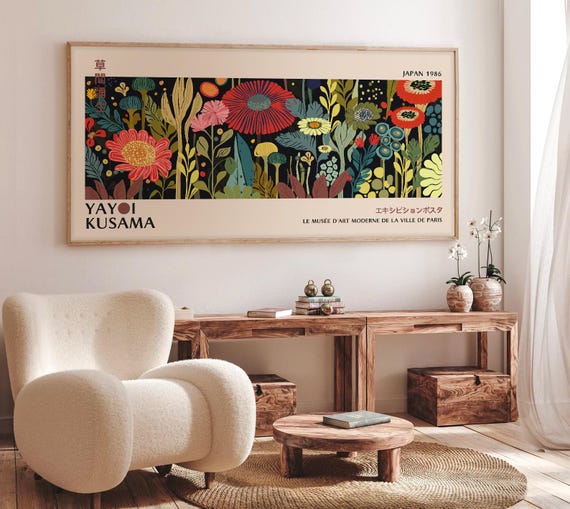 Yayoi Kusama Art Print, Yayoi Kusama Exhibition, Japanese