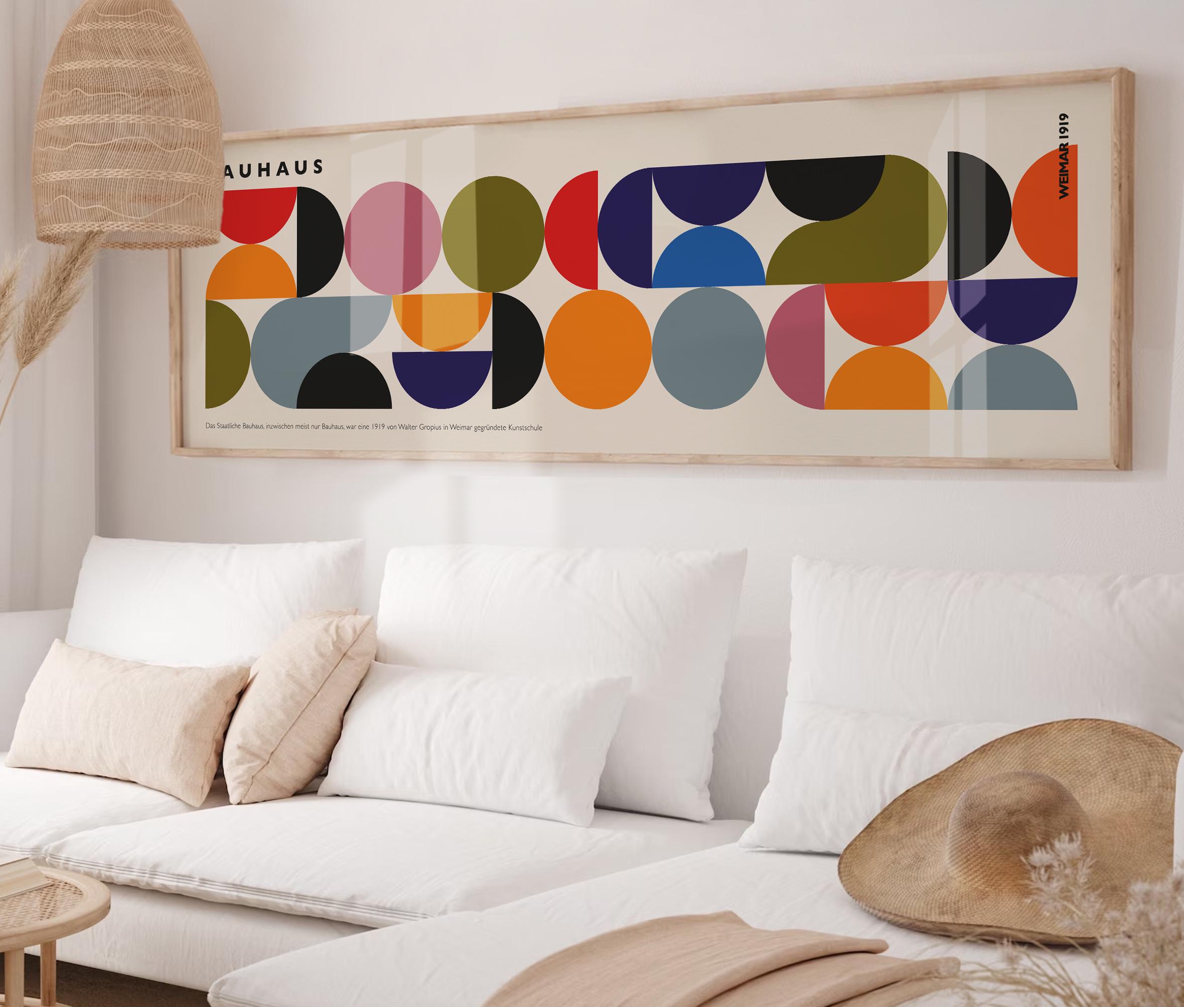 Bauhaus Geometric Poster: Mid Century Modern Panoramic Wall Art - Etsy