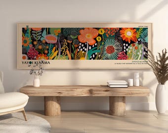 Japanese Tapestry Floral Wall Art – Beige Botanical Poster Print