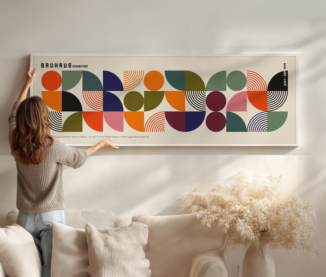 Bauhaus Abstract Poster: Mid Century Modern Geometric Wall Art - Etsy ...