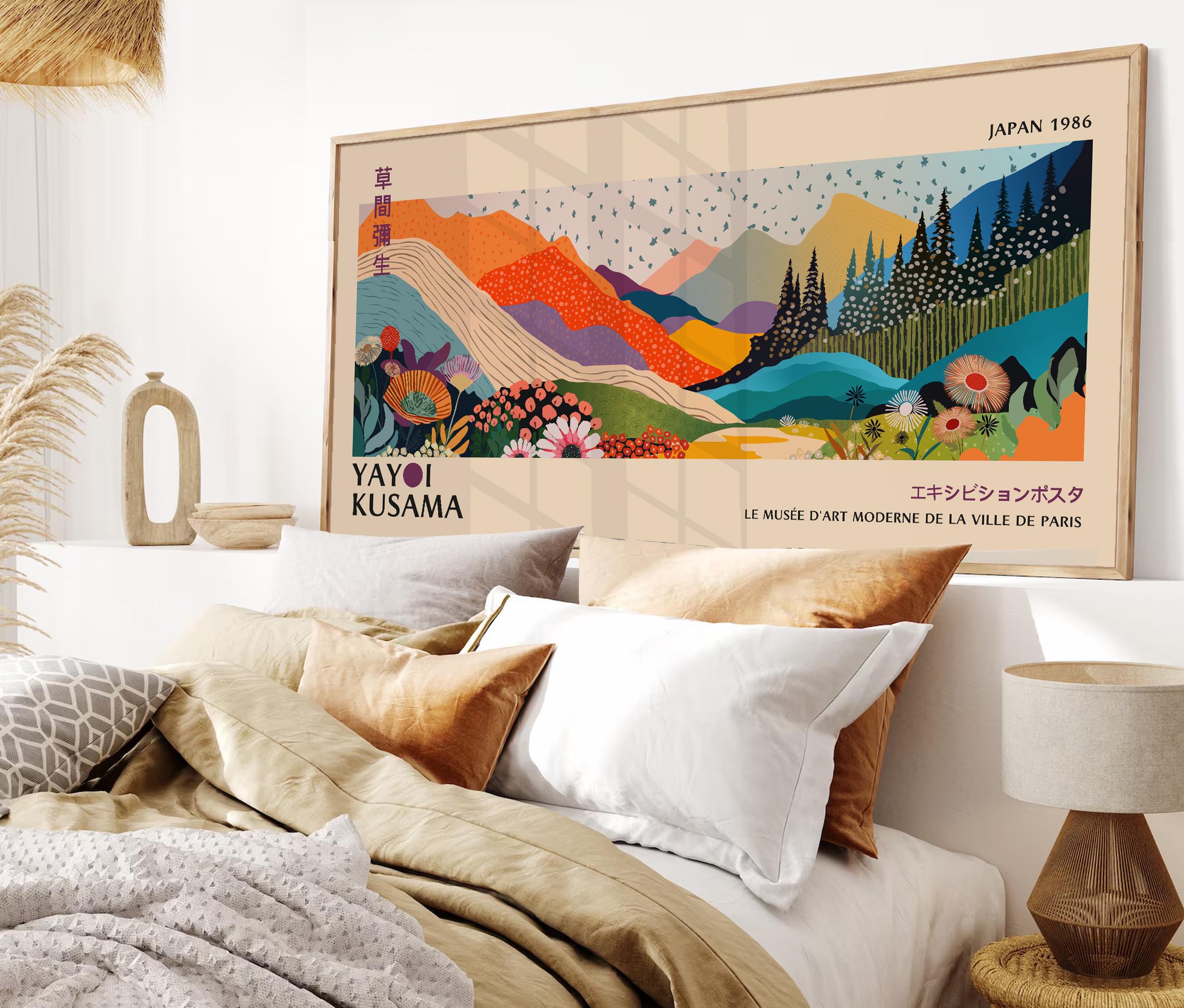 ki-yo！キャンバスアート Japandi Yayoi Kusama Poster: Panoramic Extra Large Japanese Art