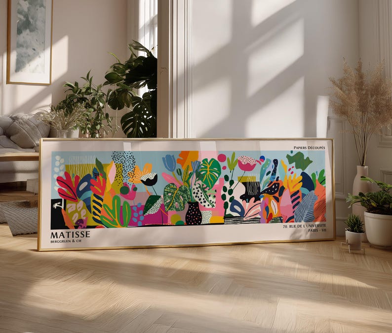 Henri Matisse-affisch - Färgglad väggkonst som Matisse-tryck, modern horisontell museumsdekor bild 3