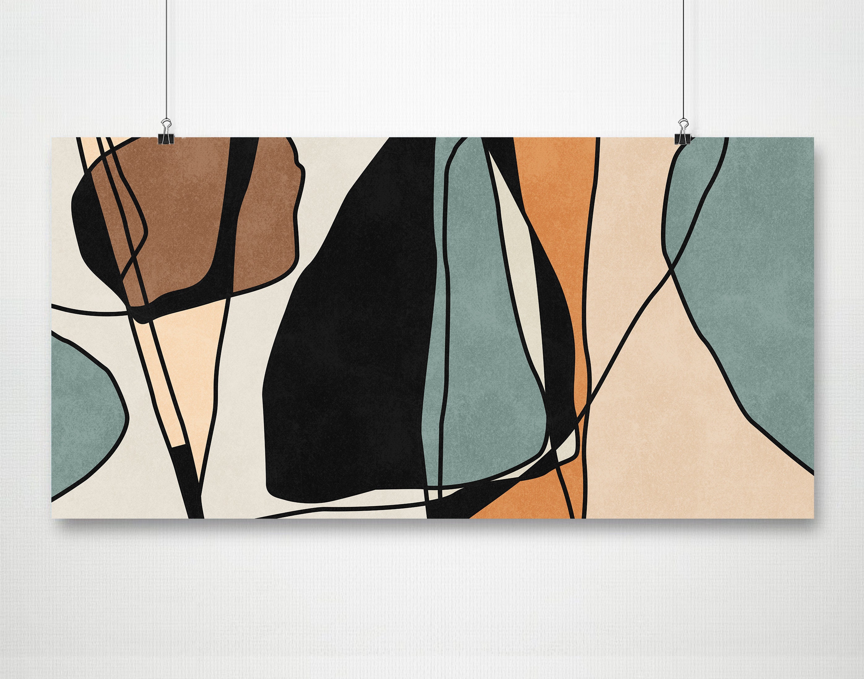 Large Line Art Modern Art Poster Print Abstract Wall Art Boho Etsy