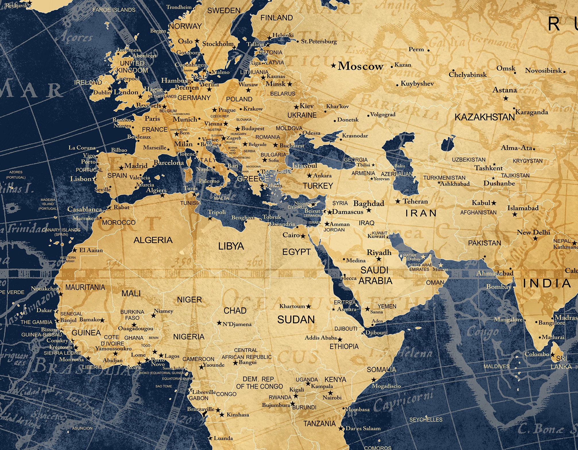 World Map Poster Art Push Pin Map Of The World Navy Blue Print world-map-poster-art-push-pin-map-of-the-world-navy-blue-print