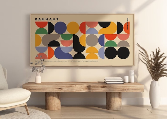 Bauhaus Exhibition Poster: Mid-century Modern Geometric Wall Art