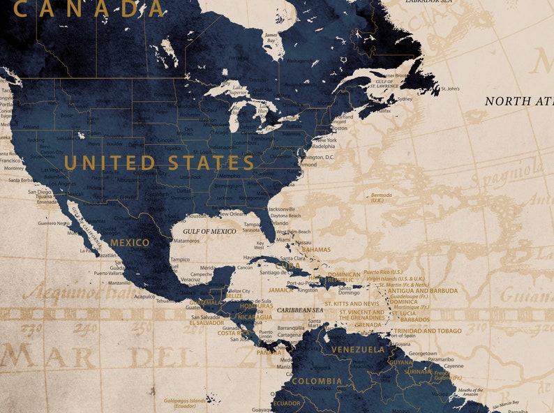 Extra Large World Map Navy Blue - Il 794xN.4574839918 Ohv7