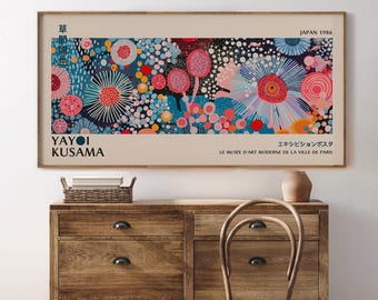Yayoi Kusama Inspired Floral Print: Abstract Japanese Art