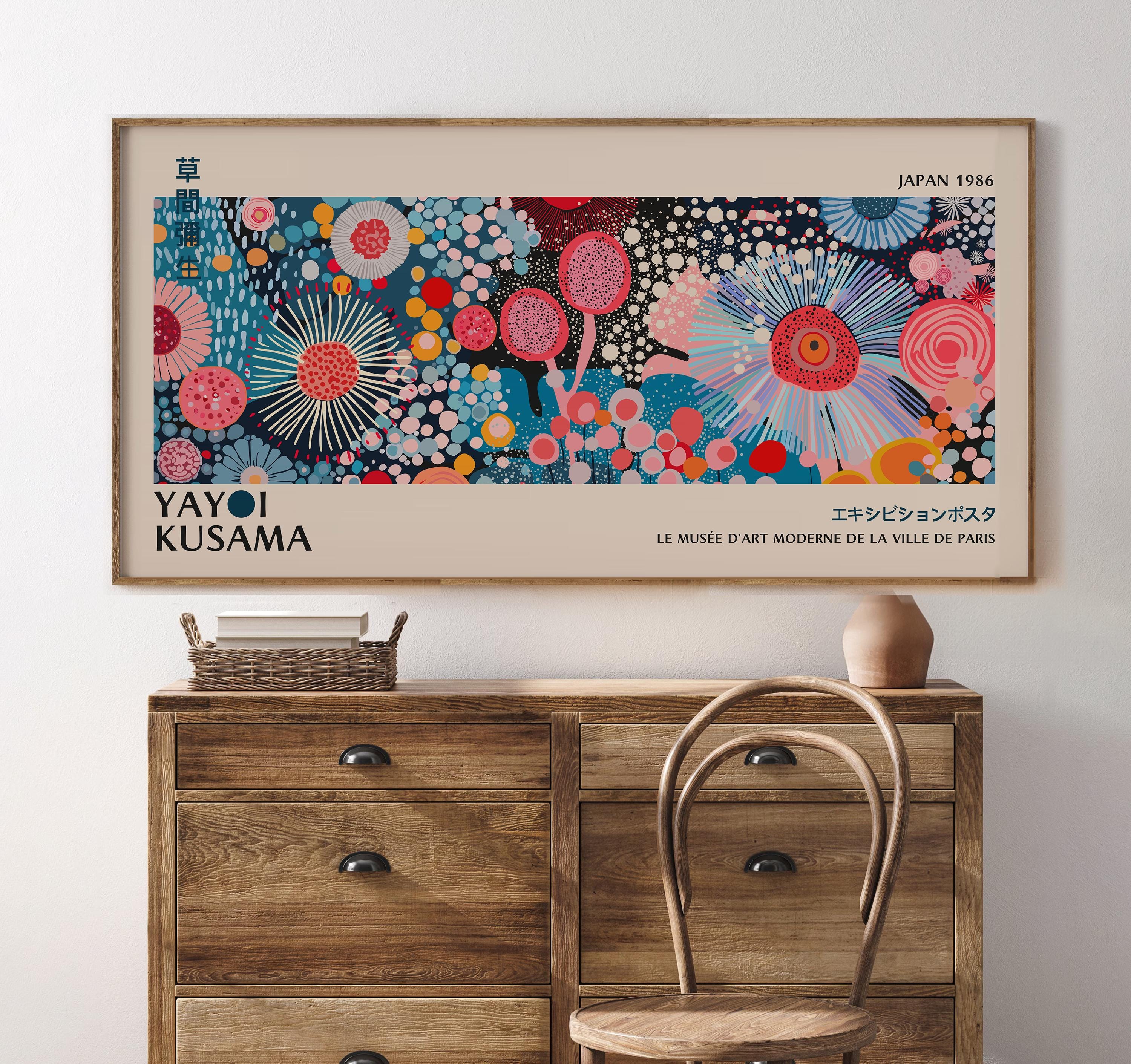 Yayoi Kusama Inspired Decor Prints, Abstract Floral Print as
