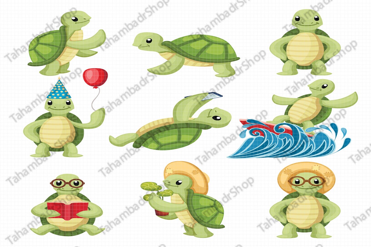 Collection of Turtles Cartoons Characters. Little Turtles Do - Etsy Collection of Turtles Cartoons Characters. Little Turtles Do - Etsy