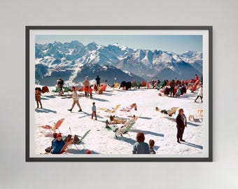 Slim Aarons Verbier Vacation Print, Apres Ski Poster, Old Money Wall Art, Vintage Winter Photography, Mountain Wall Art, Digital Download