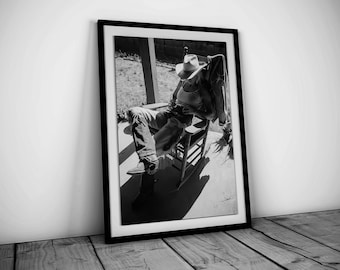 Black and White Cowgirl Print, Wild West Western Wall Art, Retro Cowgirl Poster, Vintage Photography, Hypebeast Room Decor, Digital Download