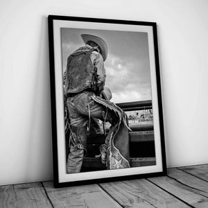 Western Cowboy Photography, Vintage Cowboy Printable Wall Art, Mid Century Decor, Antique Poster, Cowboy Decor Moody Print, Digital Download