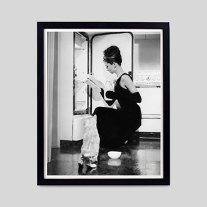 Audrey Hepburn Print, Vintage Movie Poster, Digital Download, Retro Wall Art, Old Hollywood Print, Black and White, Printable, Fashion Photo