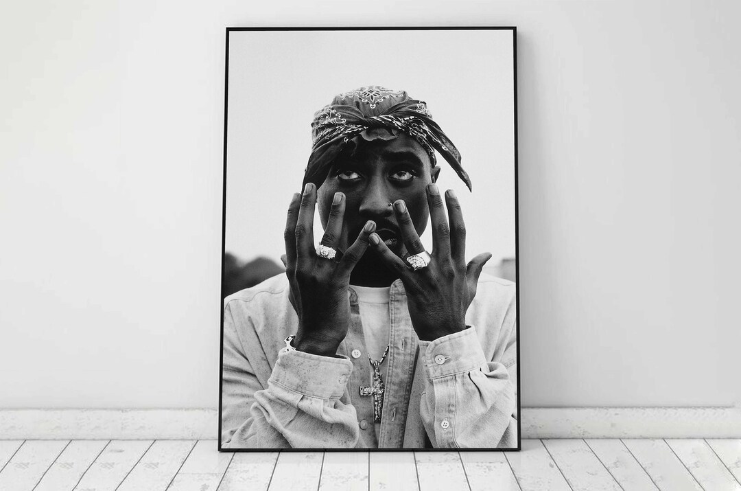 Tupac Poster, Black and White, 2pac Print, Music Photography, Printable