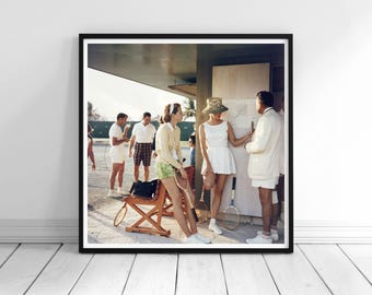 Slim Aarons Tennis in the Bahamas Poster, Vintage Photography, Old Money Print, Digital Download
