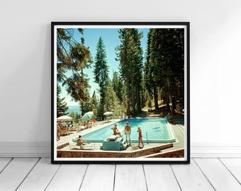 Slim Aarons Lake Tahoe Pool Print: Old Money Wall Art, Vintage Photography (Digital Download)