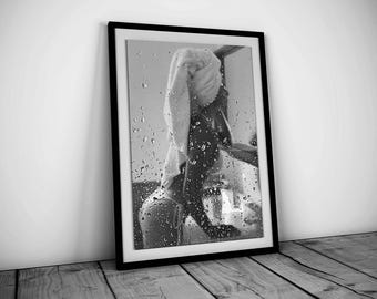 After the Bath Print, Bathroom Poster, Black and White, Printable Hypebeast Wall Art, Girls Bathroom Decor, Digital Download, Feminist Print