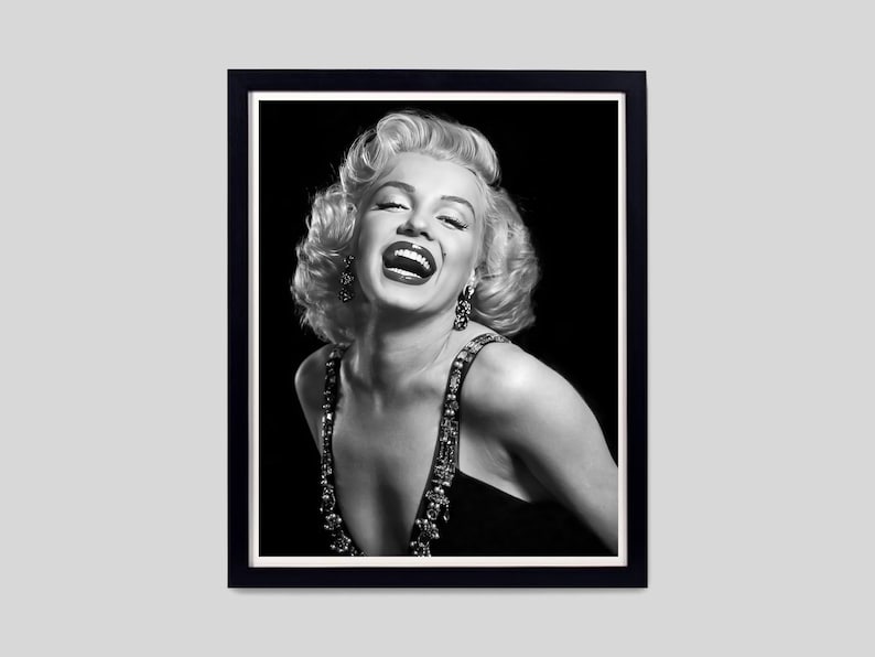 Vintage Marilyn Monroe Poster Black and White Marilyn Monroe - Etsy