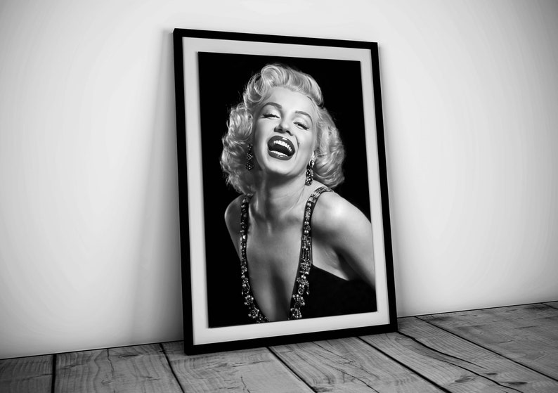 Vintage Marilyn Monroe Poster Black and White Marilyn Monroe - Etsy