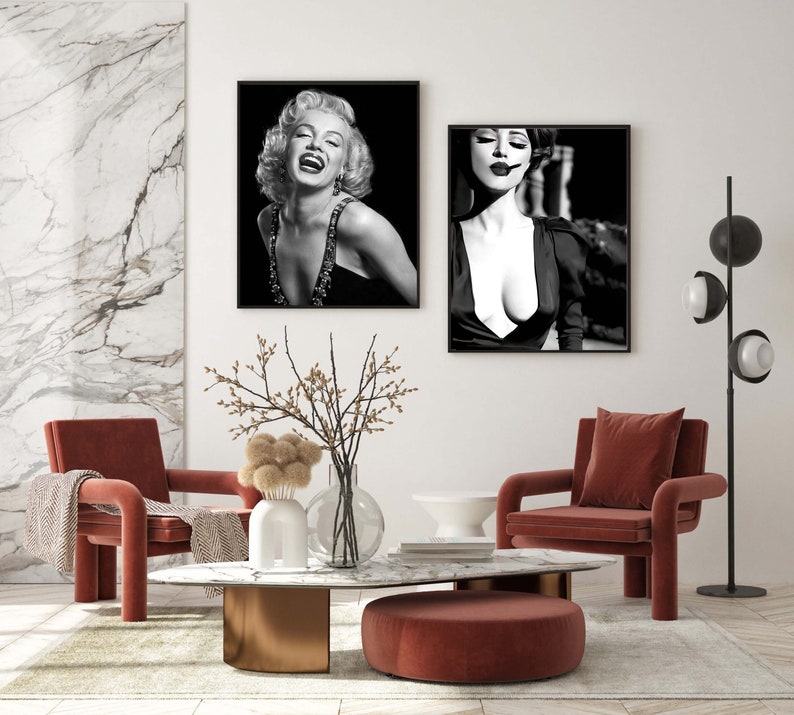 Vintage Marilyn Monroe Poster Black and White Marilyn Monroe - Etsy