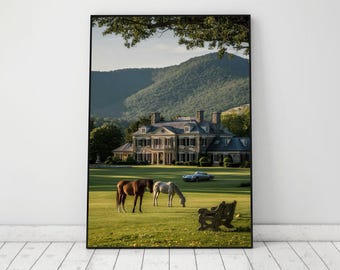 Old Money Wall Art, Vintage Horse Print, Farmhouse Poster, Man Cave Decor, Digital Download