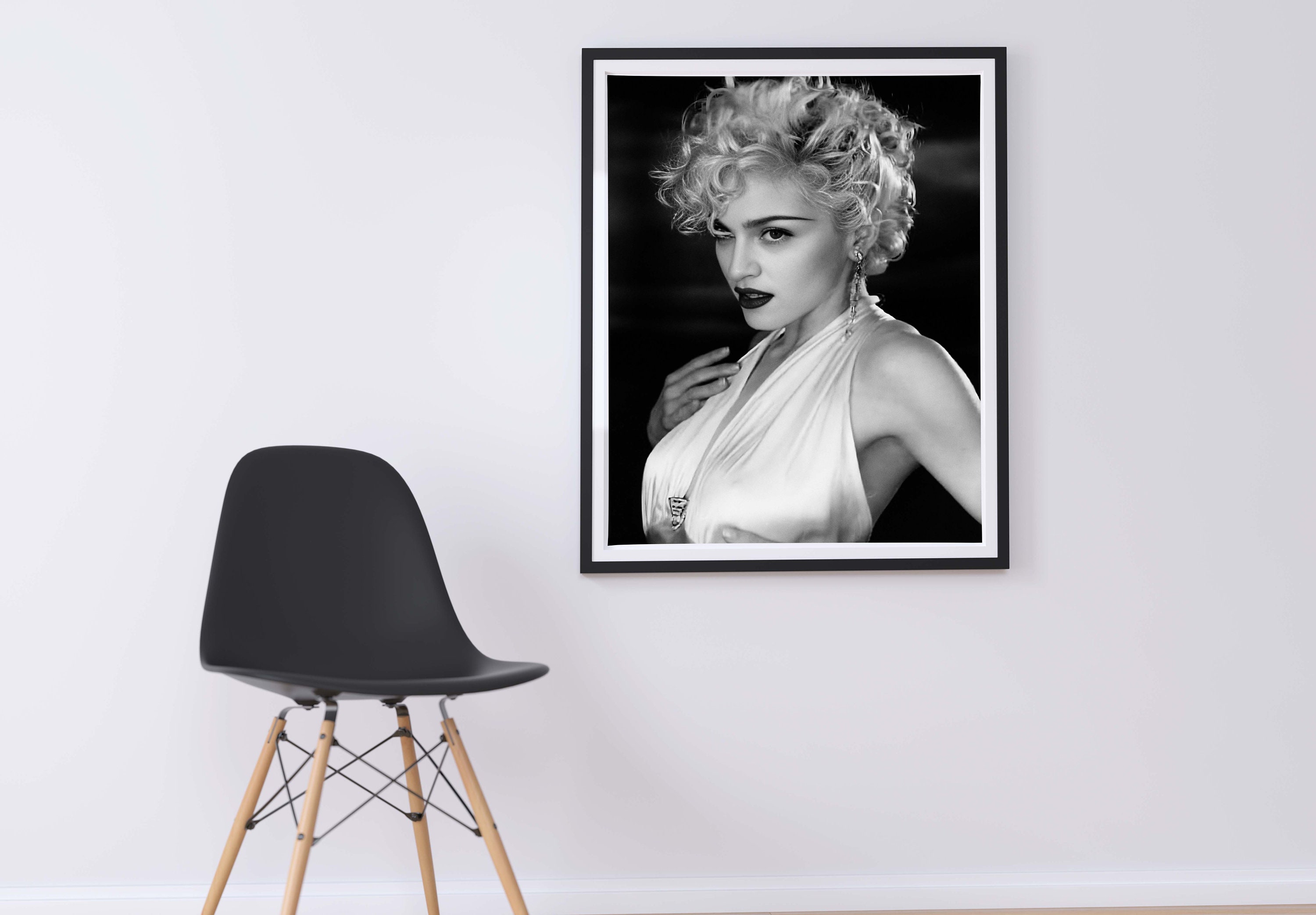 Madonna Poster, Digital Download, Black and White, Vintage Music Poster