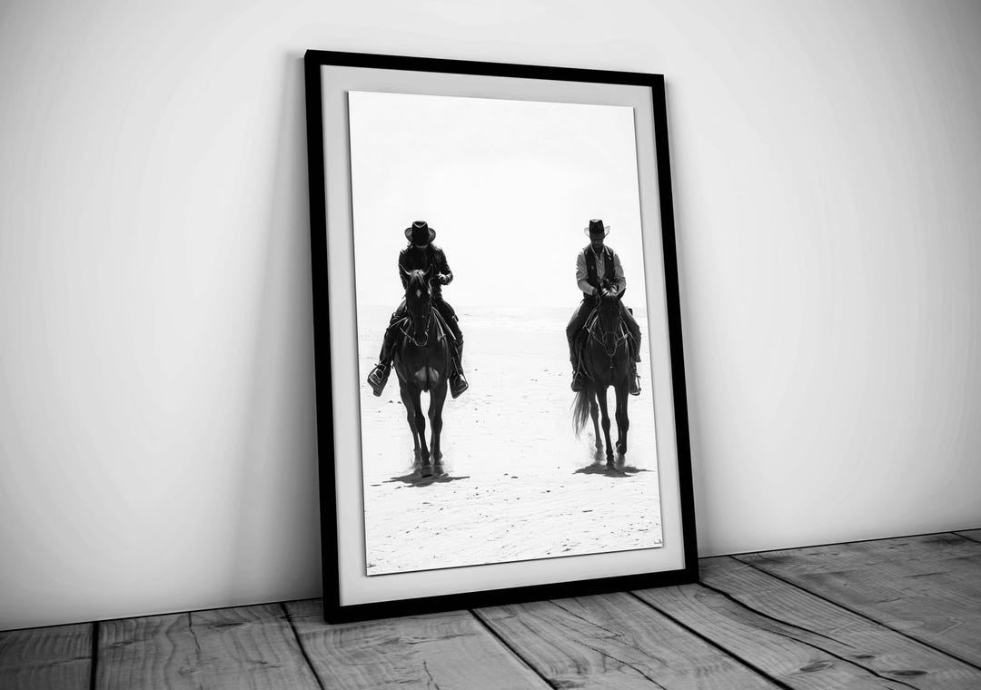 Black and White Desert Cowboy Print, Wild West Photo, Vintage Cowboy ...