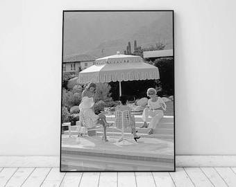 Slim Aarons Nelda and Friends Print, Summer Poster, Black and White Vintage Photography, High Society Print, Y2k Decor, Digital Download