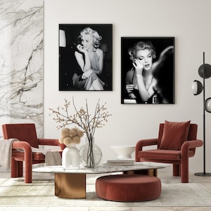 Vintage Marilyn Monroe Poster, Black And White Marilyn Monroe Print, Fashion Photography, Old Hollywood Print, Beauty Room Decor, Wall Art