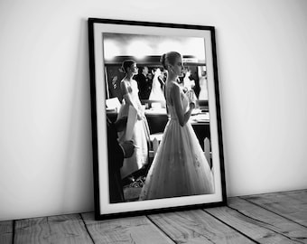 Audrey Hepburn and Grace Kelly Backstage Poster, Black and White, Fashion Print, Vintage Photography, Retro Wall Art, Old Hollywood Decor