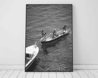 Slim Aarons Boat Print, Black and White, Vintage Beach Poster, Photography Prints, High Society Print, Girls Bedroom Decor, Digital Download