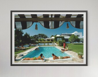 Slim Aarons Poolside in Sotogrande Print, Old Money Poster, Luxury Lifestyle Photography, Digital Download