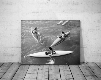 Slim Aarons Lake Tohoe Print Poster, Black and White Beach Print, Vintage Photography, Lake House Decor, Summer Poster, Digital Download
