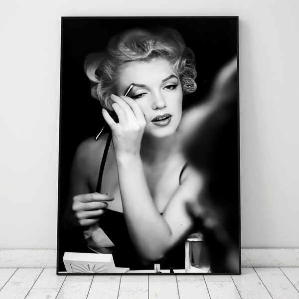 Marilyn Monroe Poster, Black And White, Marilyn Monroe Print, Fashion Photography, Beauty Room Decor, Old Hollywood Print, Digital Download