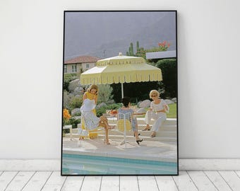 Slim Aarons Nelda and Friends Print, Summer Poster, Vintage Photography, High Society Photo Print, Teen Girl Bedroom Decor, Digital Download