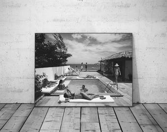 Slim Aarons Buzios Print, Hypebeast Wall Art, Black and White, Vintage Photography, High Society Print, Y2k Room Decor, Digital Download
