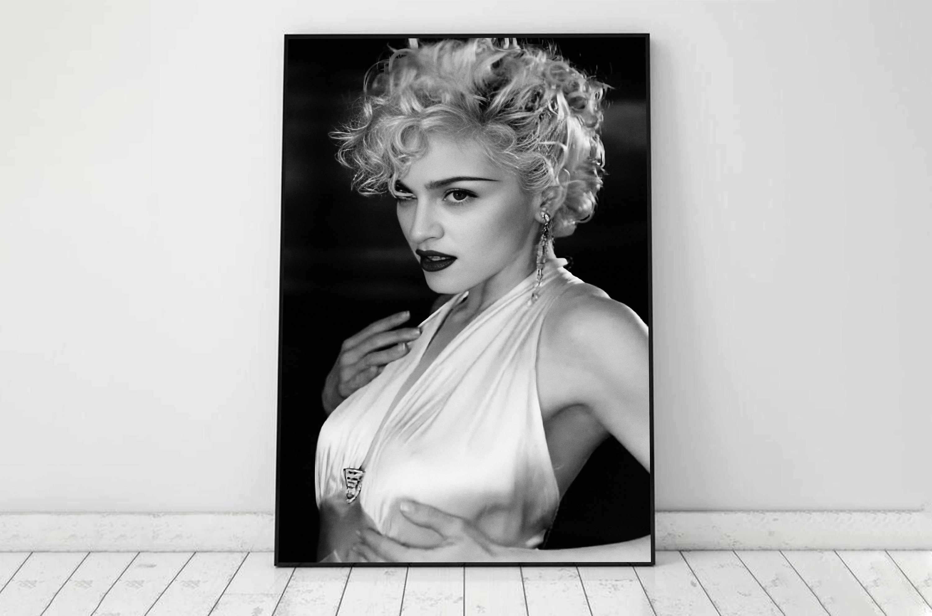Madonna Poster, Digital Download, Black and White, Vintage Music Poster