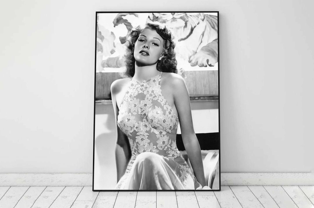 Rita Hayworth Fashion Poster, Black and White, Vintage Photography