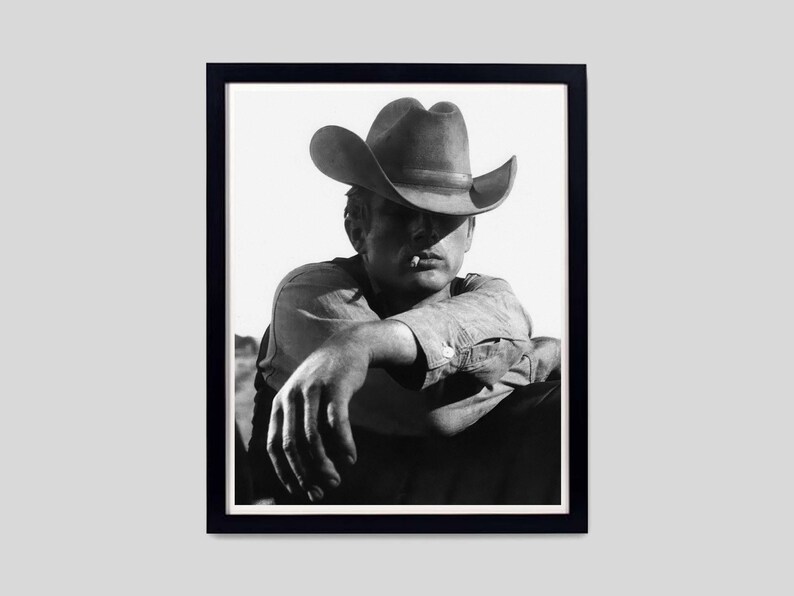 Cowboy Smoking Poster, Black and White, Cowboy Print, Vintage Photography, Printable Western Wall Art, Old Hollywood Decor, Digital Download