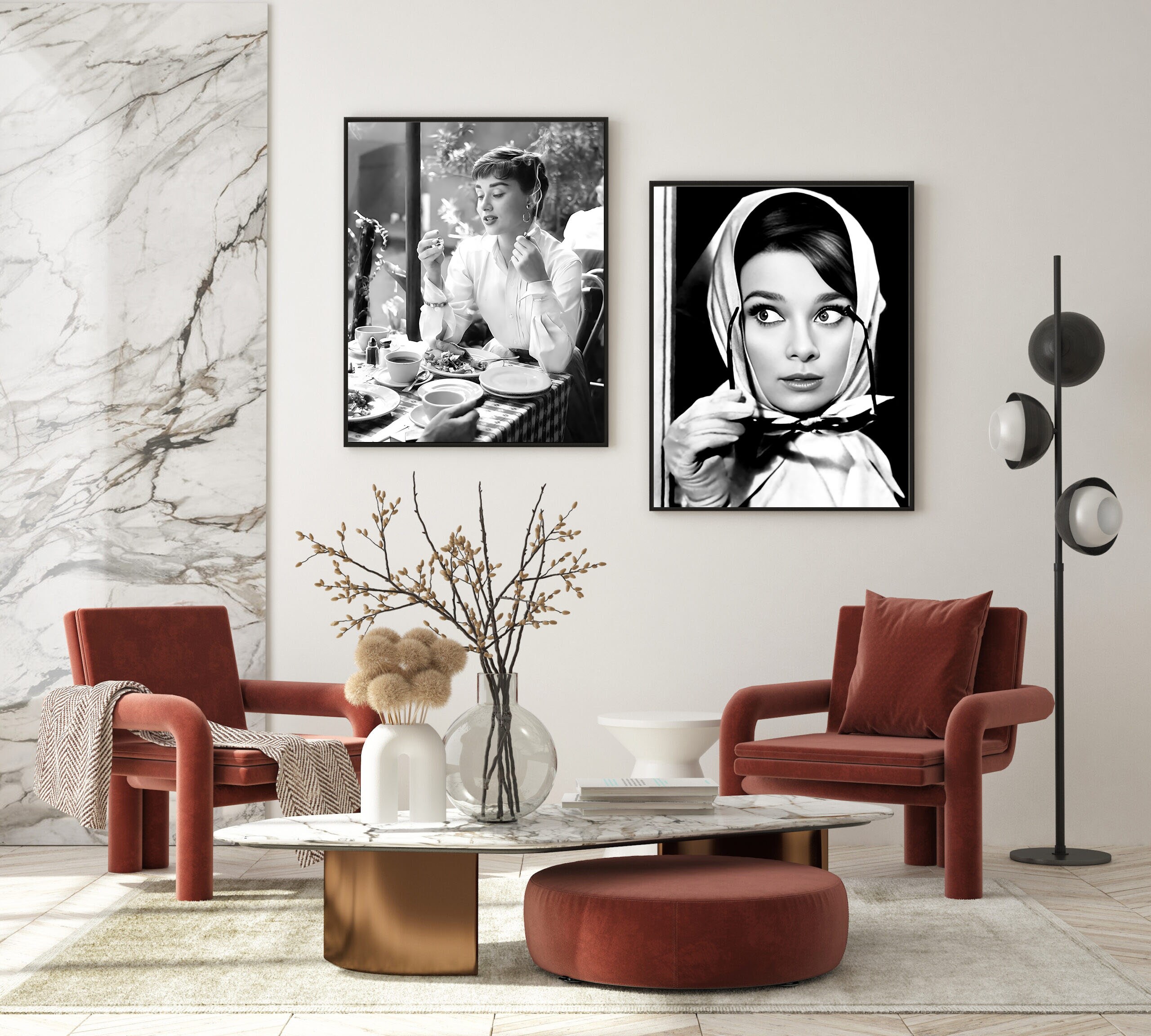 Audrey Hepburn Black and White Poster Print Vintage Wall Etsy